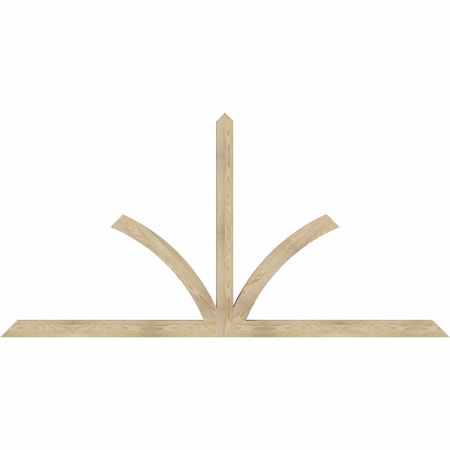 Ekena Millwork Richland Rough Sawn Timber Gable Bracket, Douglas Fir, 108"W x 54"H x 4"D x 4"F, 12/12 Pitch GBW108X54X0404RIC00RDF